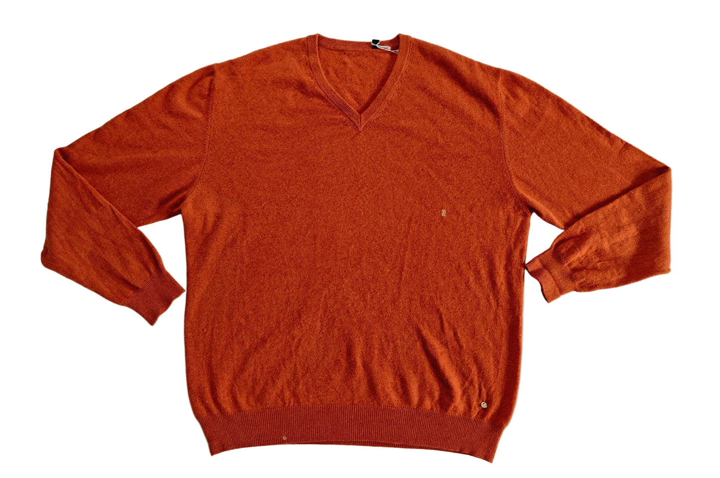 Pullover in Rost-Orange mit V-Ausschnitt XL