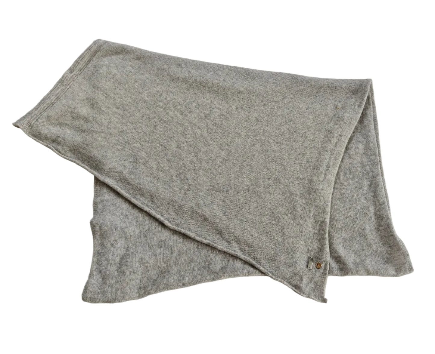 Kaschmir Poncho in Grau mit goldenen Reparaturen