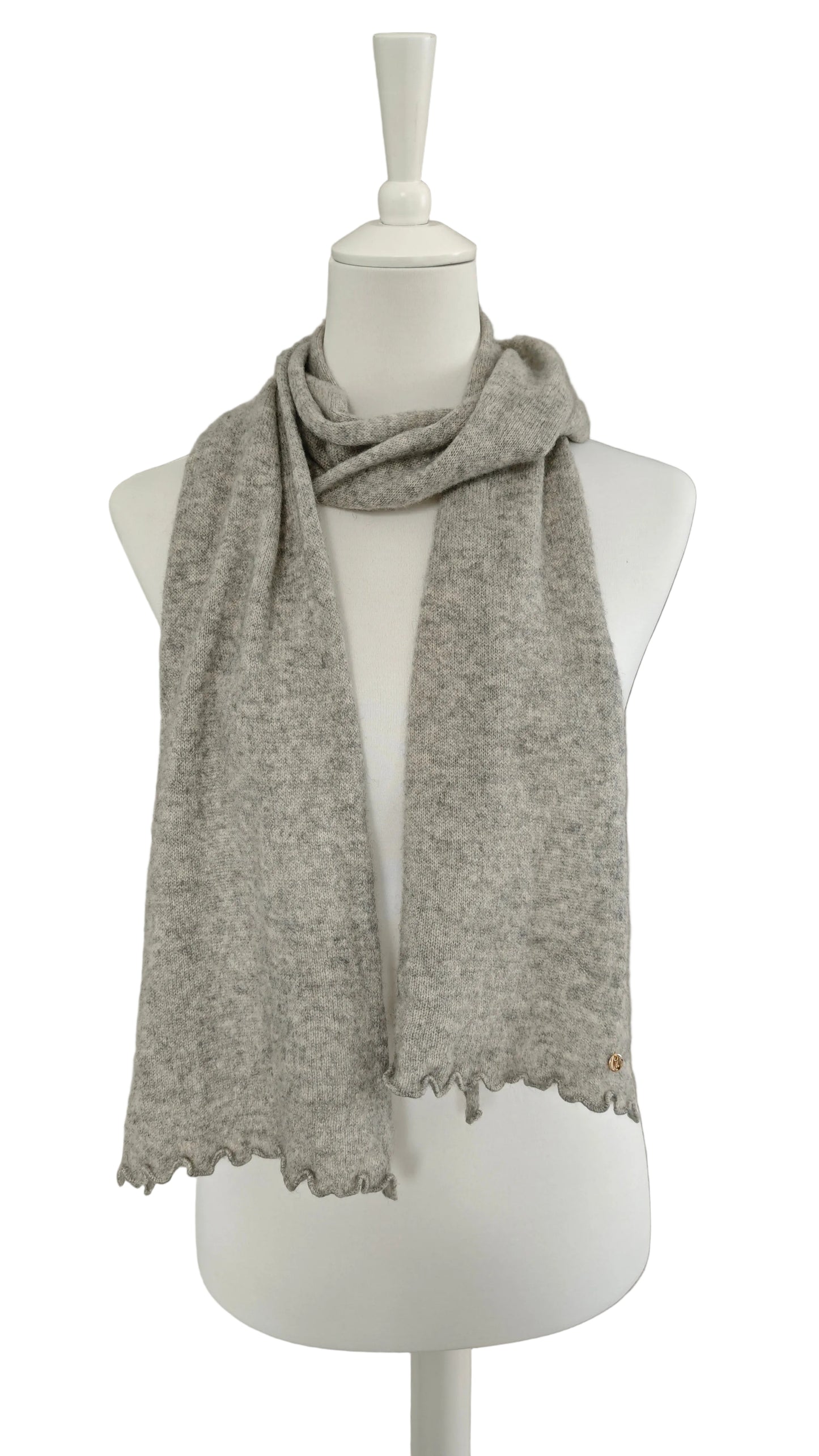Kaschmir Schal in Grau mit goldenen Reparaturen