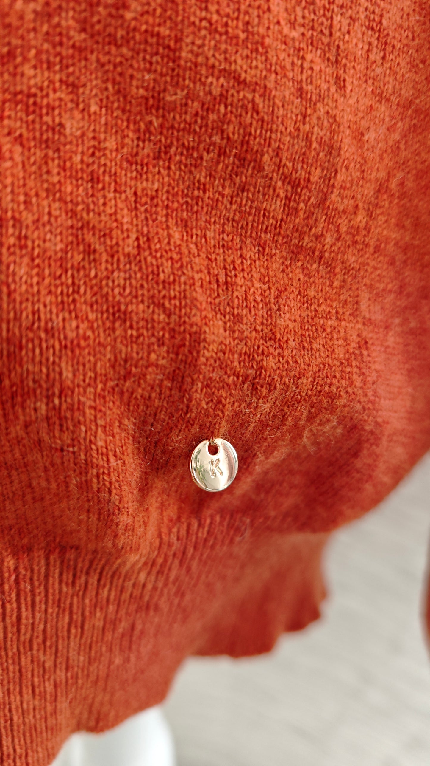 Pullover in Rost-Orange mit V-Ausschnitt XL